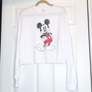 Disney Mickey Mouse Long Sleeve Crop Tee